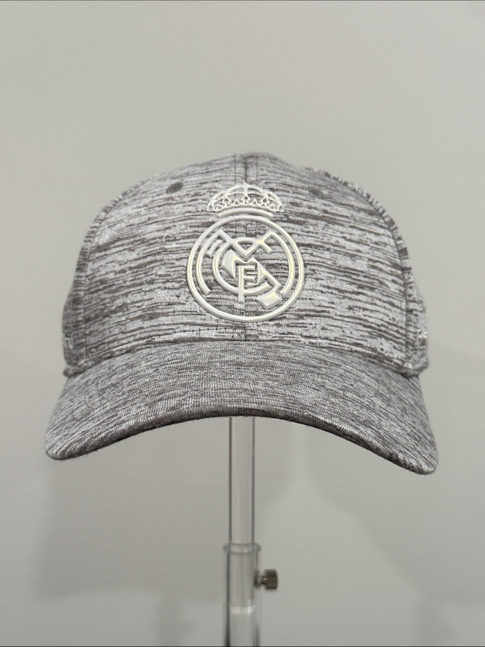Real Madrid Heather Gray Logo Adjustable Velcro Baseball Cap